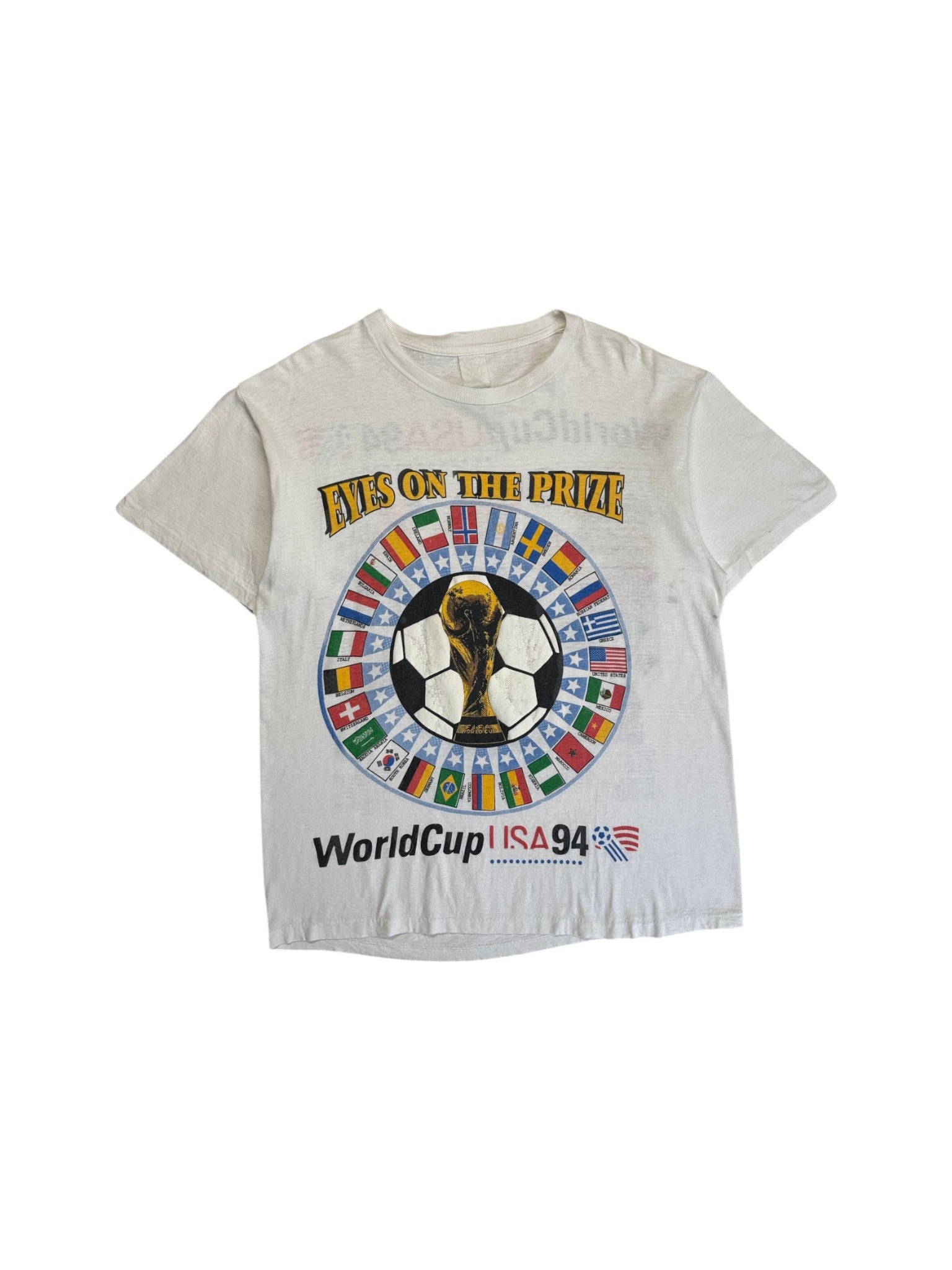 1994 Fan Shirt World Cup "Eyes on the prize" Single Stitch Weiß
