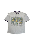 90s TeeJays Trashed Souvenir Shirt "Mardi Gras - New Orleans" Double Sleeve Made In USA Single Stitch Heather Grau M