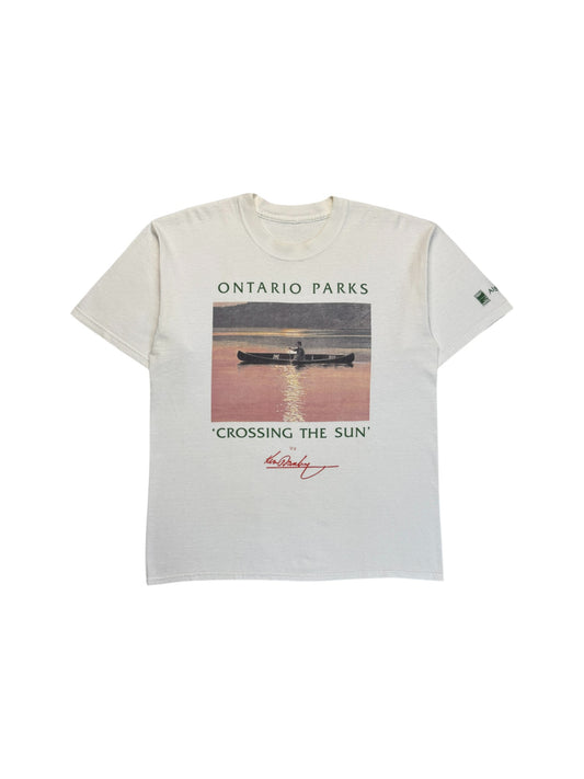 90s Souvenir Shirt "Crossing The Sun" By Ken Danby Weiß L-XL