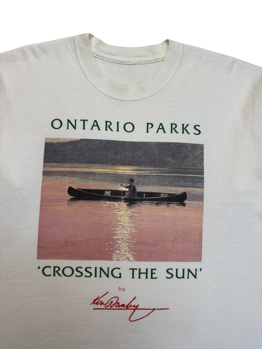 90s Souvenir Shirt "Crossing The Sun" By Ken Danby Weiß L-XL