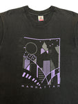 90s Fruit Of The Loom Souvenir Shirt "Manhattan" Art Print Made In USA Single Stitch Schwarz L