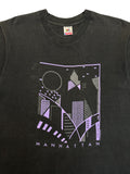 90s Fruit Of The Loom Souvenir Shirt "Manhattan" Art Print Made In USA Single Stitch Schwarz L