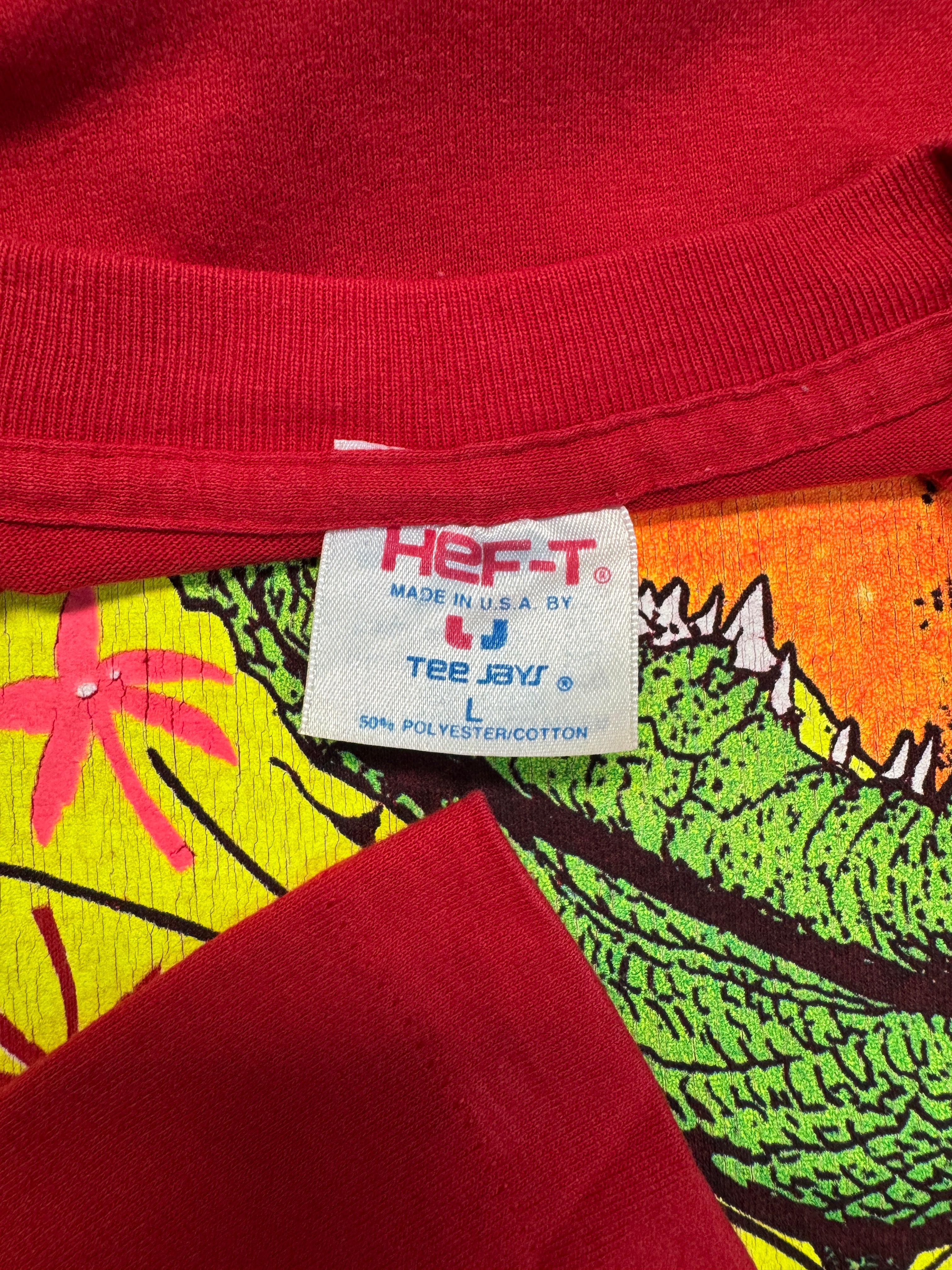 80s Tee-Jays Souvenir Shirt "Gator Dude - Florida Orlando" Single Stitch Made In USA Rot L