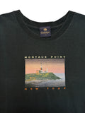 90s Yesterdays Souvenir Shirt Bestickt "Montauk Point - New York" Made In USA Schwarz L