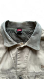 Vintage Diesel Trucker-Jacket 90s Gefüttert Mit Lederkragen Made In Italy Sand/Beige XXL