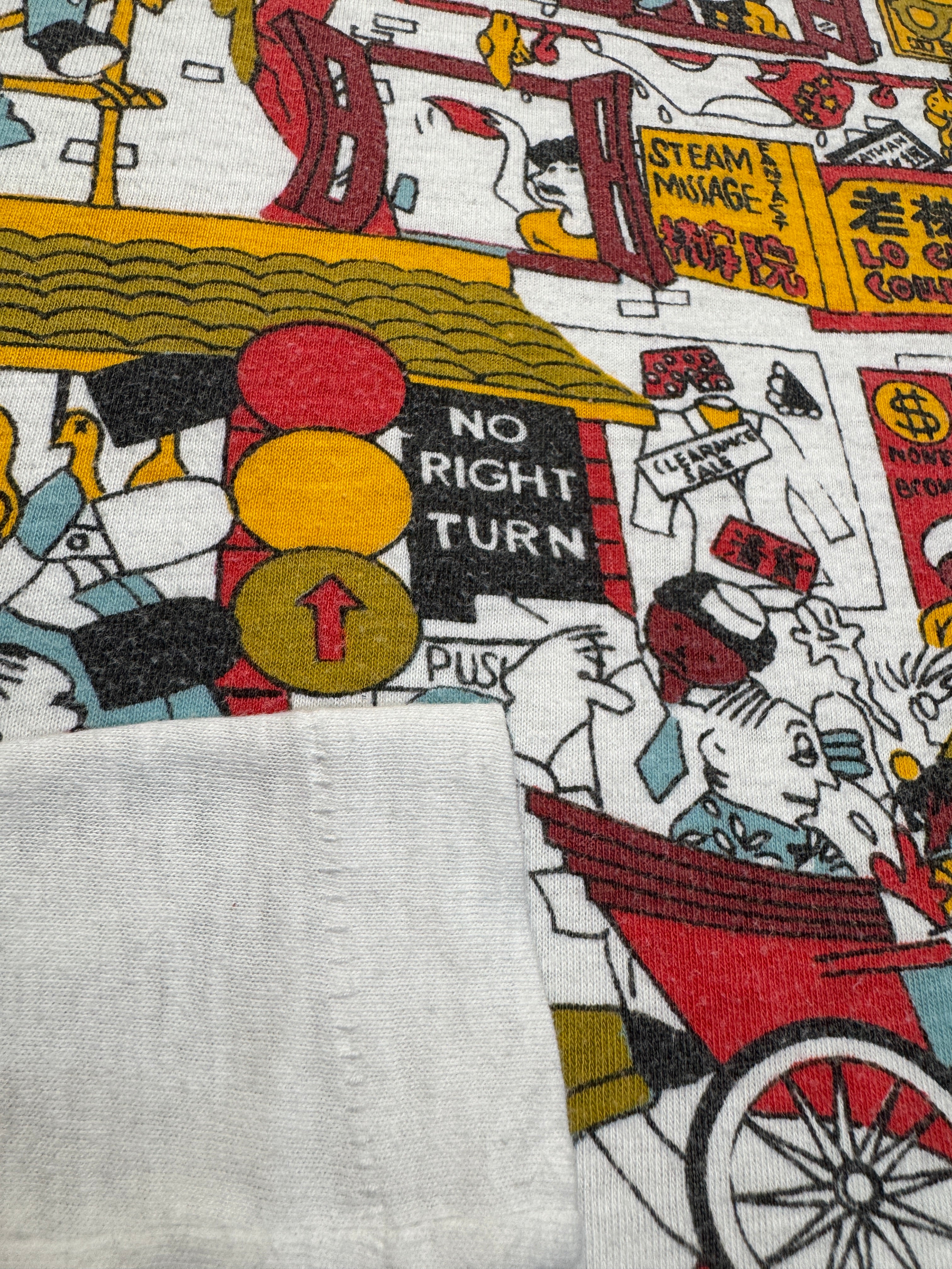 90s Souvenir Shirt "I Survived Hong Kong" Single Stitch Weiß L-XL