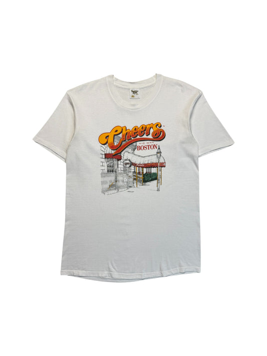 1996 Tennessee Gold Souvenir Shirt "Cheers Bar Boston" Single Stitch Made In USA Weiß L