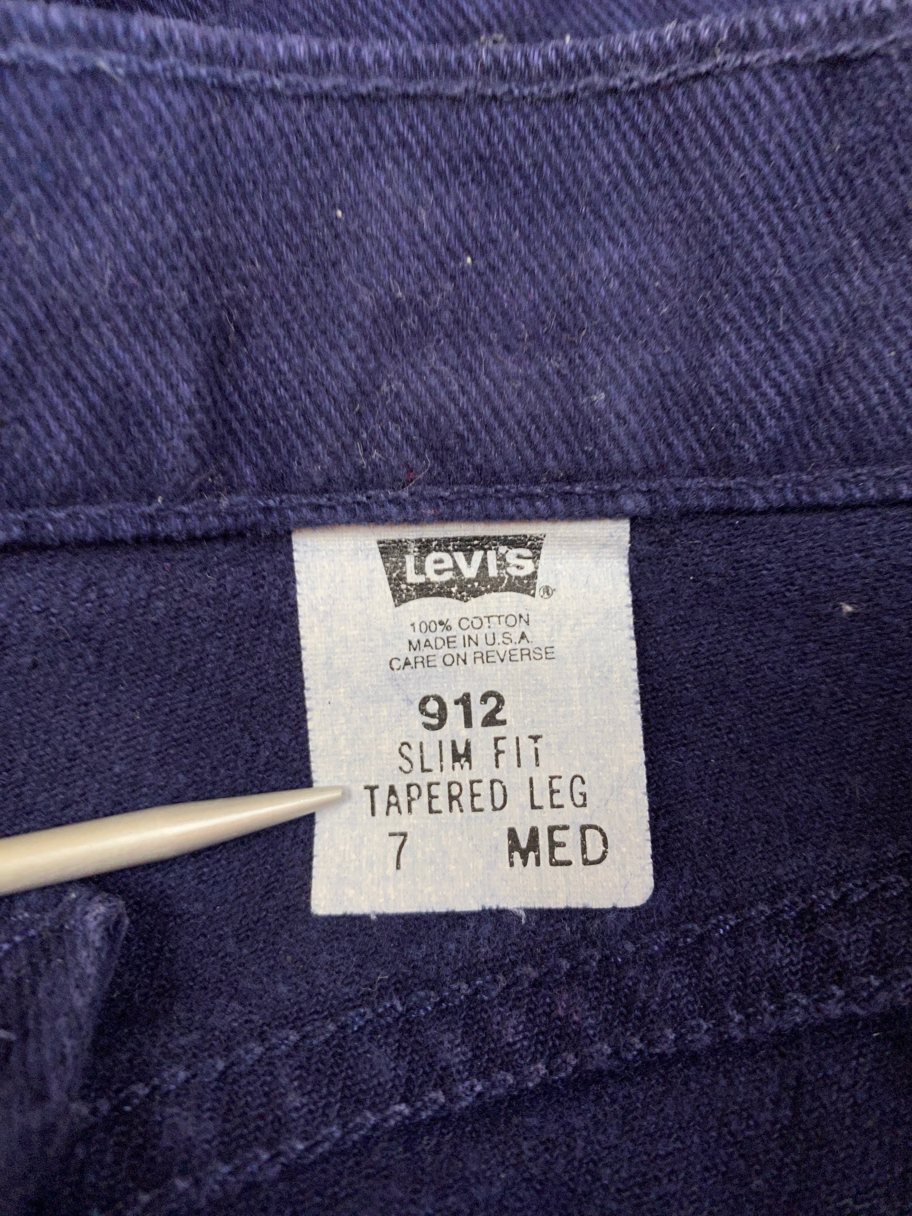 Vintage Levis Orange Tab Jeans 912 Slim Fit Tapered Leg Damen Dunkelblau (7) S-M