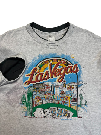 1991 L.A. Trashed Souvenir Shirt "Las Vegas" Double Sleeve Single Stitch Heather Grau XL
