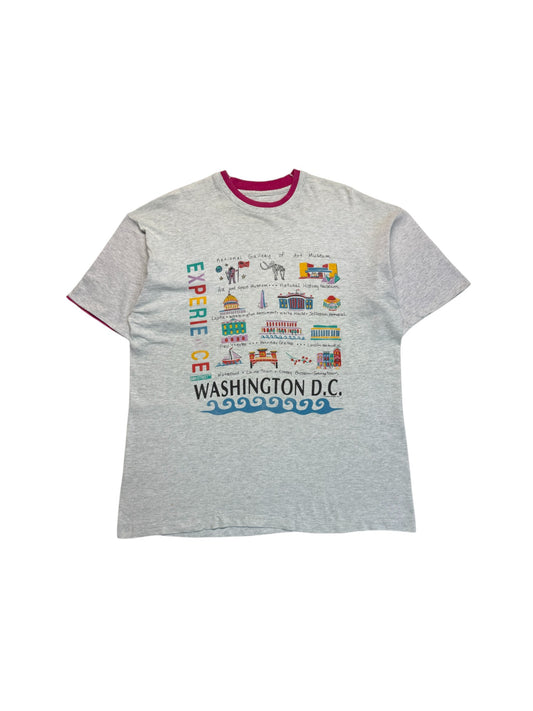 90s Souvenir Shirt "Washington D.C.- Experience 14th Street" Single Stitch Heather Grau L-XL