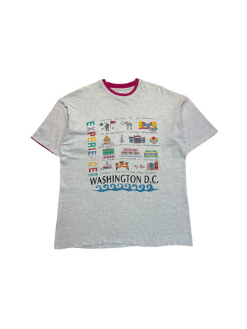 90s Souvenir Shirt "Washington D.C.- Experience 14th Street" Single Stitch Heather Grau L-XL