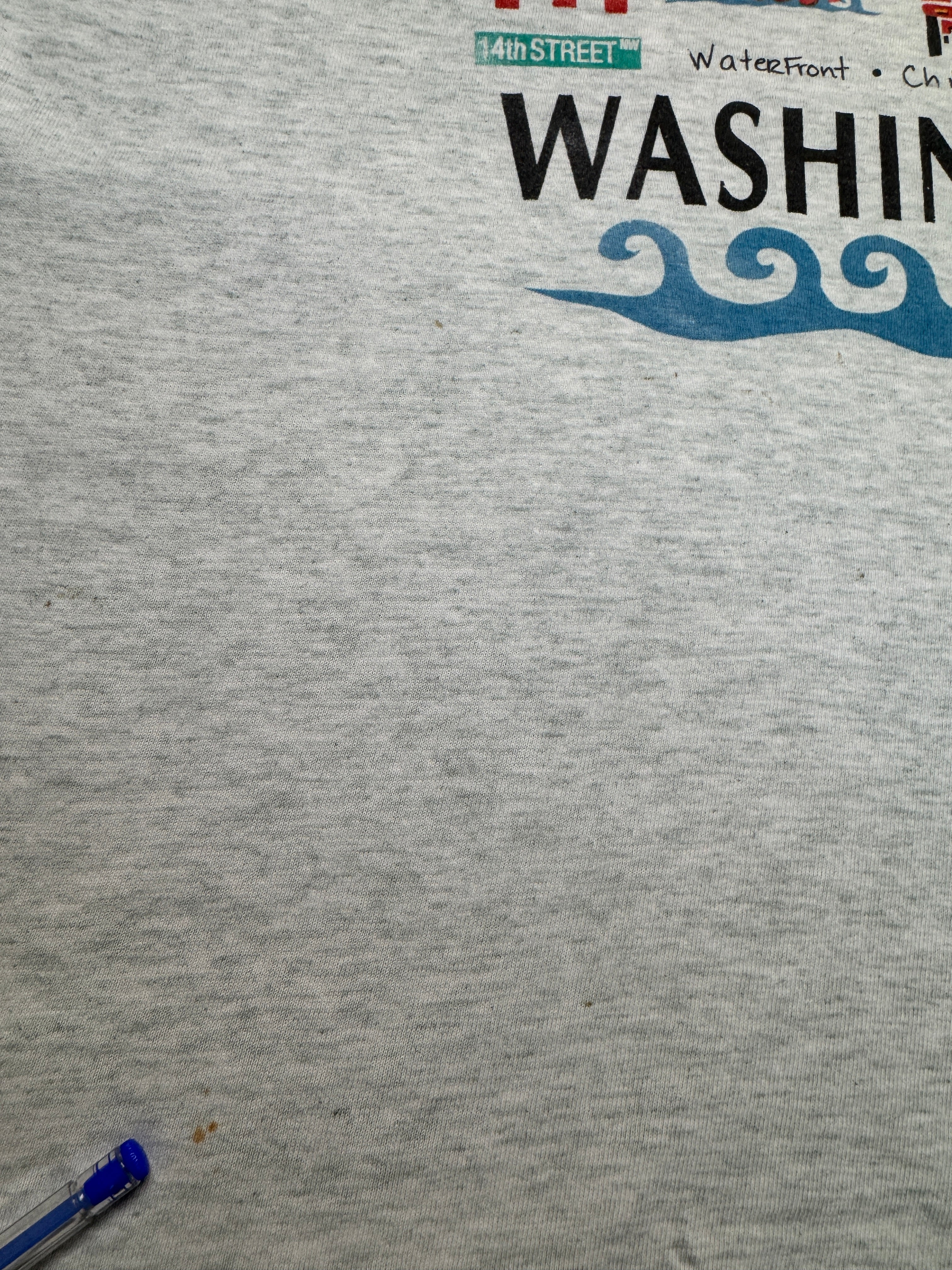 90s Souvenir Shirt "Washington D.C.- Experience 14th Street" Single Stitch Heather Grau L-XL