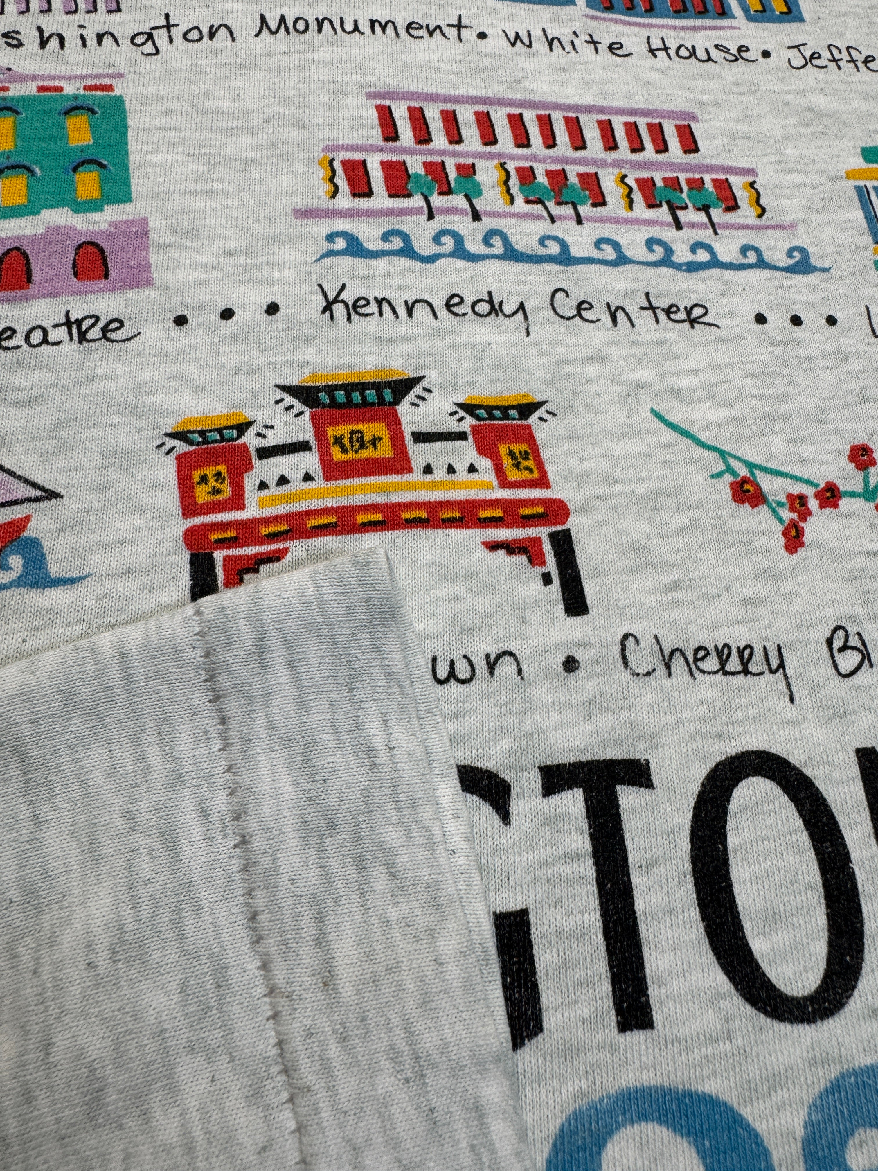 90s Souvenir Shirt "Washington D.C.- Experience 14th Street" Single Stitch Heather Grau L-XL
