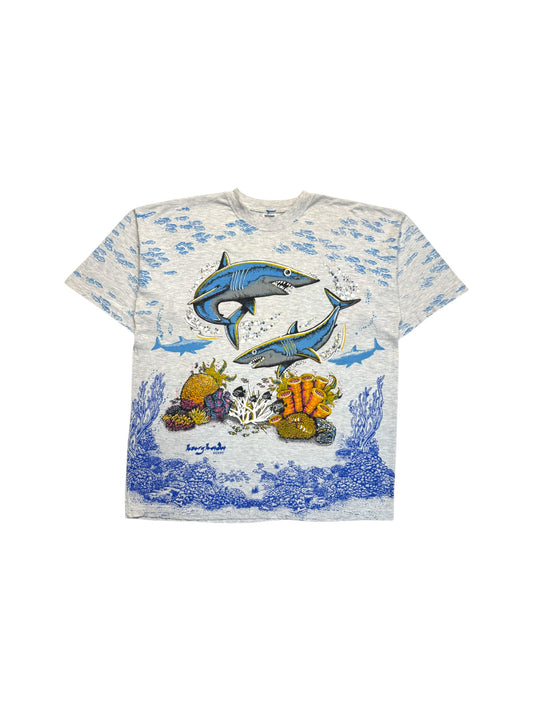 90s AOP Souvenir Shirt "Hurghada - Egypt" Grau L