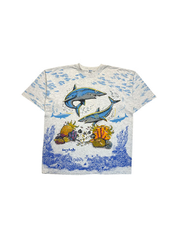 90s AOP Souvenir Shirt "Hurghada - Egypt" Grau L