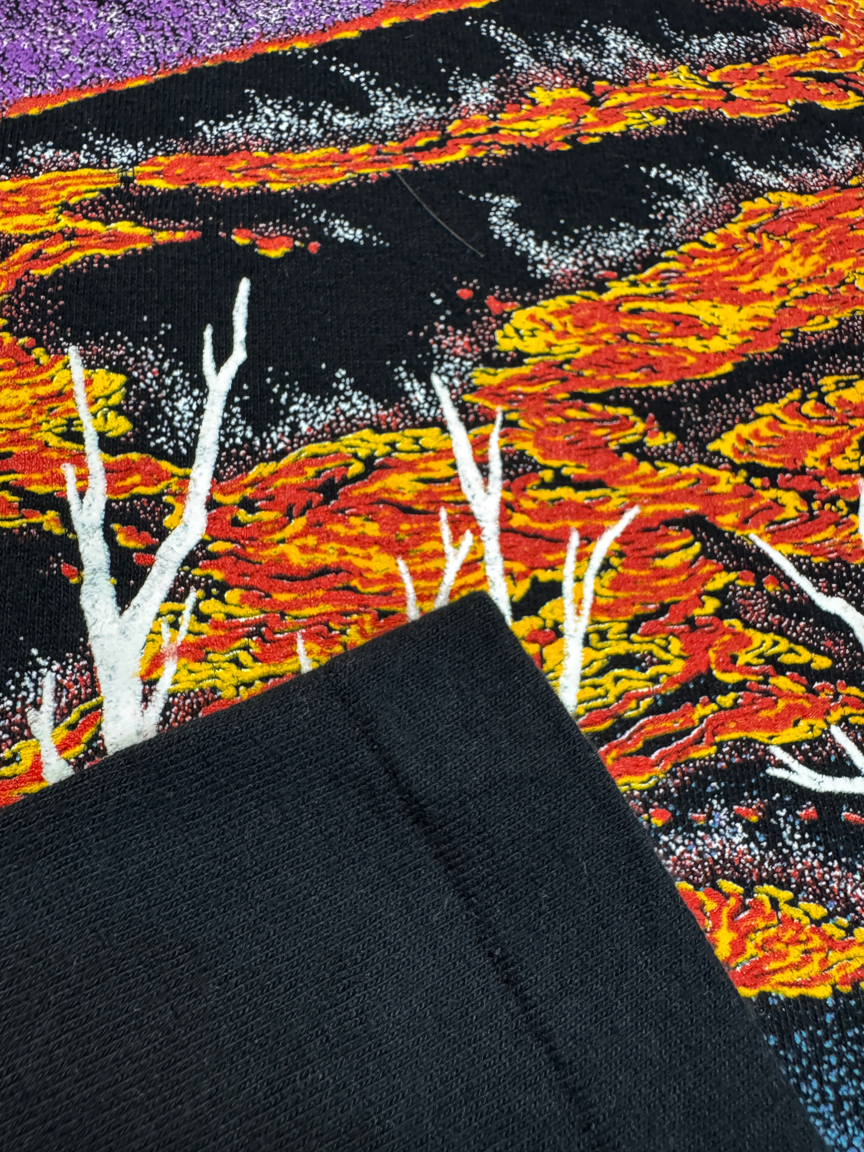90s Souvenir Shirt "Hawaii Volcanoes - The Big Island" Single Stitch Schwarz M-L