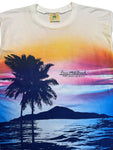 90s AOP Souvenir Shirt "Four Mile Beach Port Douglas" Single Stitch Made In Australia Weiß L