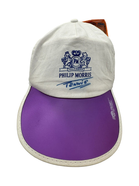 Vintage Philip Morris Cap Deadstock Mit Etikett Weiß Lila One Size