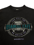 90s Prairie Mountain Souvenir Shirt "Roadkill Café - You Kill ’Em We Grill ’Em" Single Stitch Made In USA Schwarz L