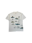 1993 Fruit Of The Loom Souvenir Shirt "Ohio Lighthouses On Lake Erie" Single Stitch Made In USA Weiß L
