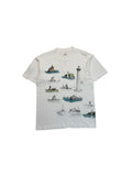 1993 Fruit Of The Loom Souvenir Shirt "Ohio Lighthouses On Lake Erie" Single Stitch Made In USA Weiß L