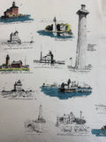 1993 Fruit Of The Loom Souvenir Shirt "Ohio Lighthouses On Lake Erie" Single Stitch Made In USA Weiß L
