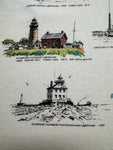 1993 Fruit Of The Loom Souvenir Shirt "Ohio Lighthouses On Lake Erie" Single Stitch Made In USA Weiß L