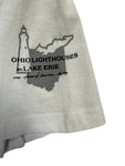 1993 Fruit Of The Loom Souvenir Shirt "Ohio Lighthouses On Lake Erie" Single Stitch Made In USA Weiß L