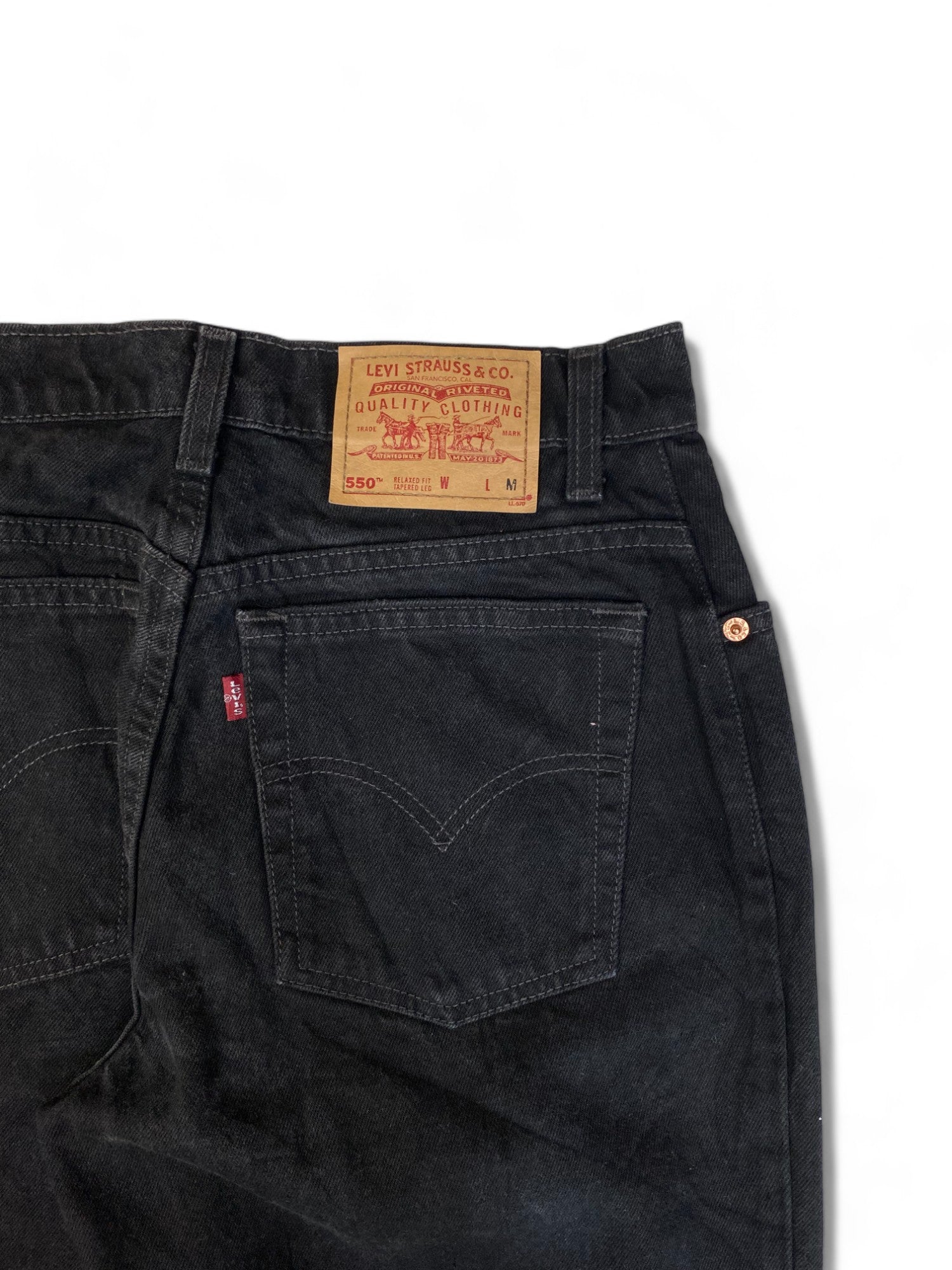 Vintage Levis Jeans 550 Relaxed Fit Tapered Leg Damen Schwarz (10 REG.) M - L