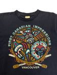 90s Wilson Souvenir Shirt "First Canadian Impressions - Vancouver" Made In Canada Single Stitch Dunkelblau L