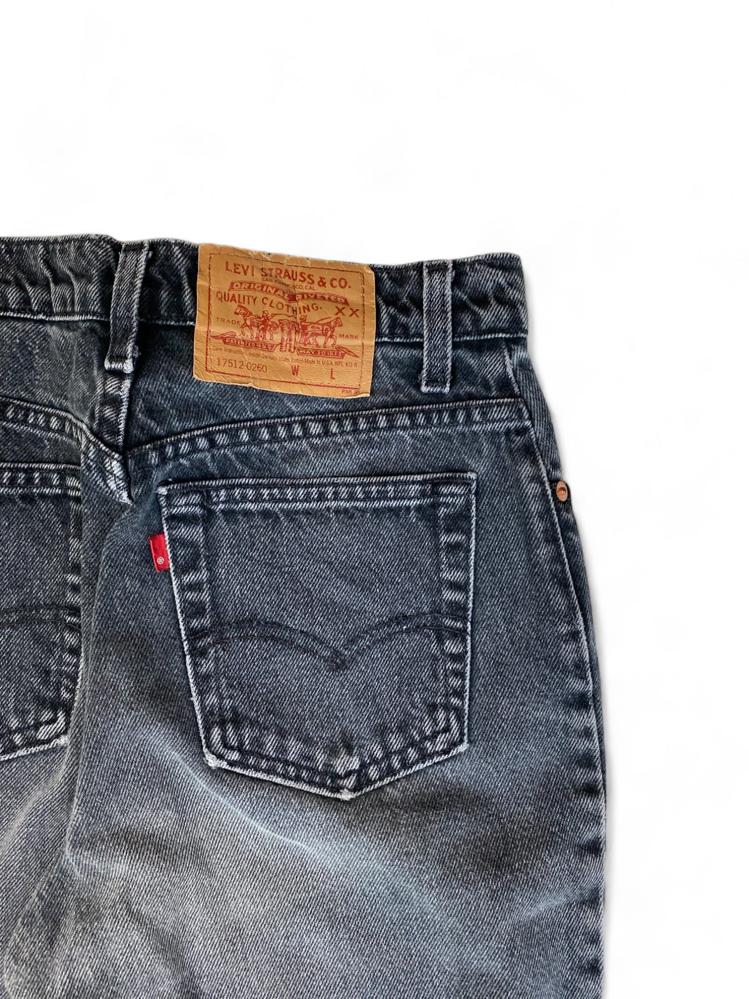 Vintage Levis Jeans 512 Slim Fit Tapered Leg Damen Washed Look Schwarz (9) S - M