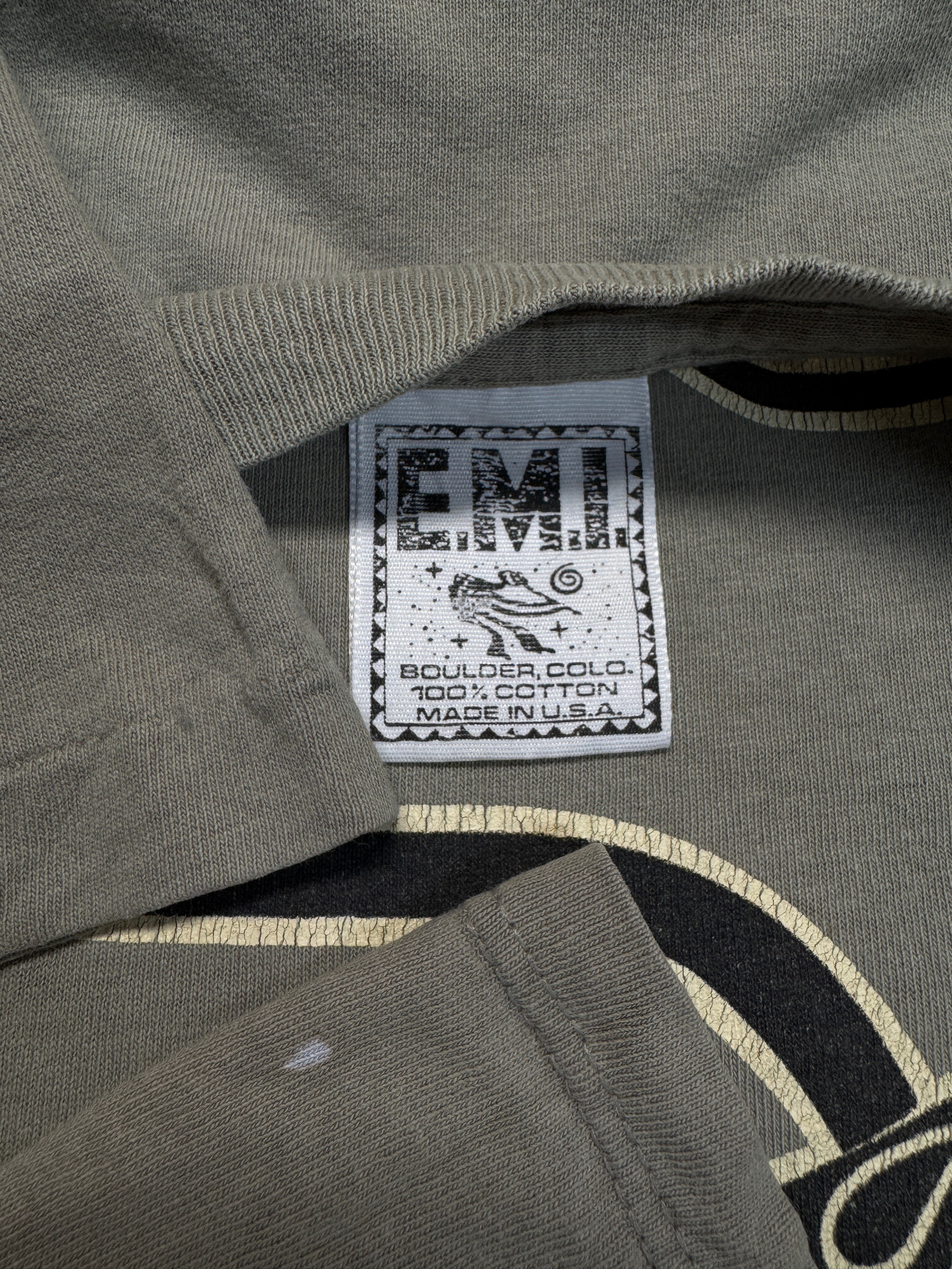 1996 EMI Souvenir Shirt "Paradise Ranch Buffalo, Wyoming" Made In USA Khaki L
