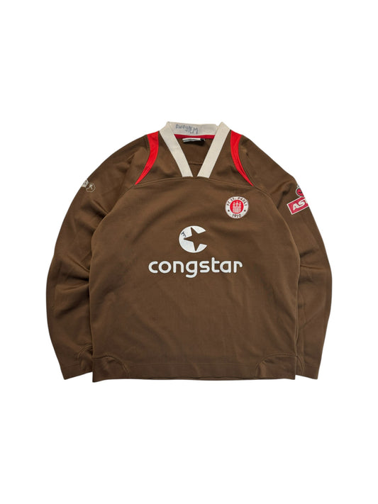 2010/11 DoYouFootball Trainings Sweater St.Pauli Congstar Astra Braun L