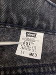 Vintage Levis Jeans 551 Relaxed Fit Tapered Leg Damen Schwarz (14 MED) L