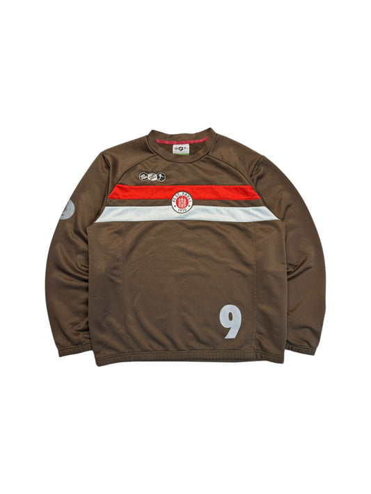 2009/10 DoYouFootball Trainings Sweater St. Pauli #9 Ebbers Braun L