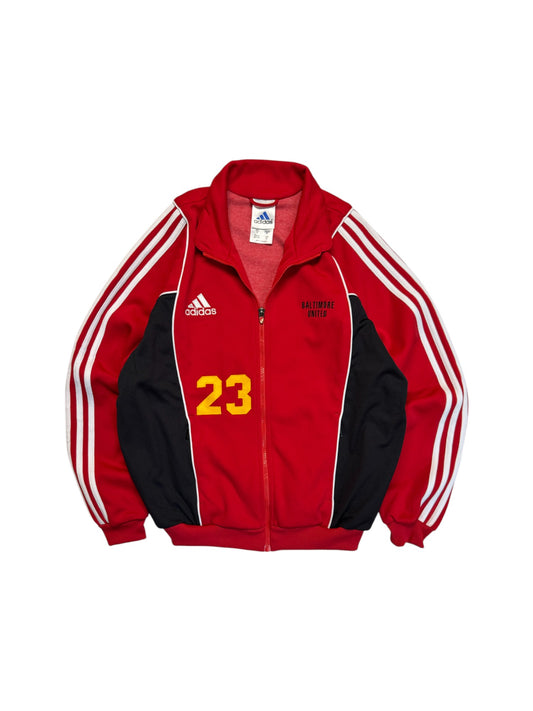 90s Adidas Sportjacke Baltimore United #23 Made In Hong Kong Rot M
