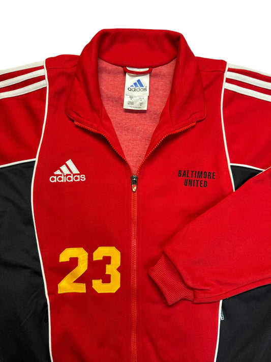 90s Adidas Sportjacke Baltimore United #23 Made In Hong Kong Rot M