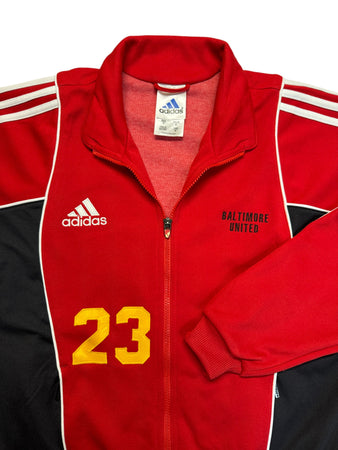 90s Adidas Sportjacke Baltimore United #23 Made In Hong Kong Rot M