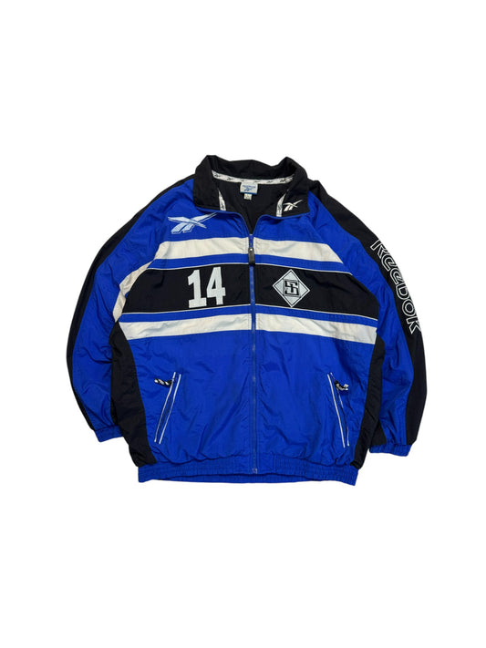 1999-2000 Reebok Sportjacke TuS Koblenz #14 Blau Schwarz L