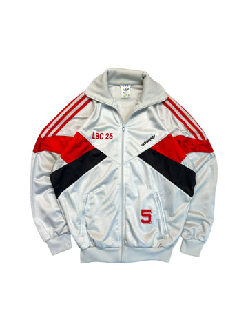 80s Adidas Trainingsjacke LBC Lichtenrader BC 25 Grau Rot D5 M