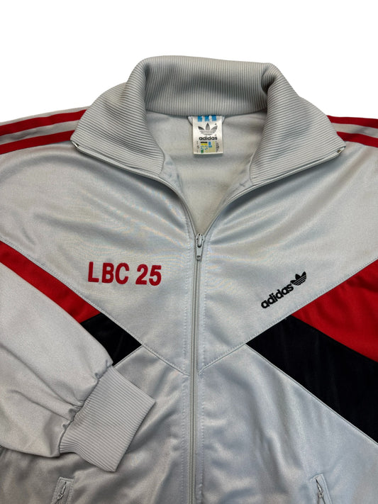 80s Adidas Trainingsjacke LBC Lichtenrader BC 25 Grau Rot D5 M