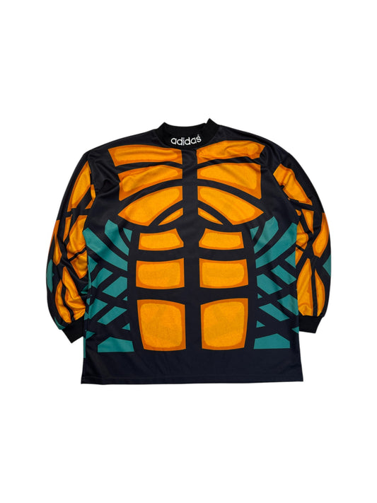 90s Adidas Torwarttrikot "Terminator" Template Made In England Schwarz Orange XL