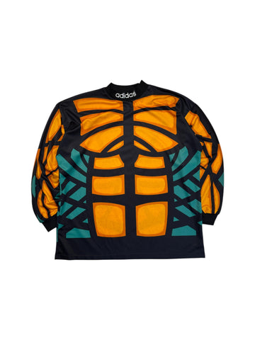 90s Adidas Torwarttrikot "Terminator" Template Made In England Schwarz Orange XL