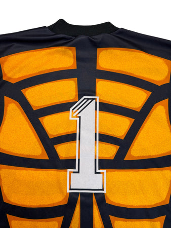 90s Adidas Torwarttrikot "Terminator" Template Made In England Schwarz Orange XL