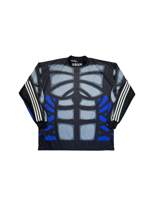 90s Adidas Torwarttrikot "Terminator" Template Made In England Schwarz Grau XL