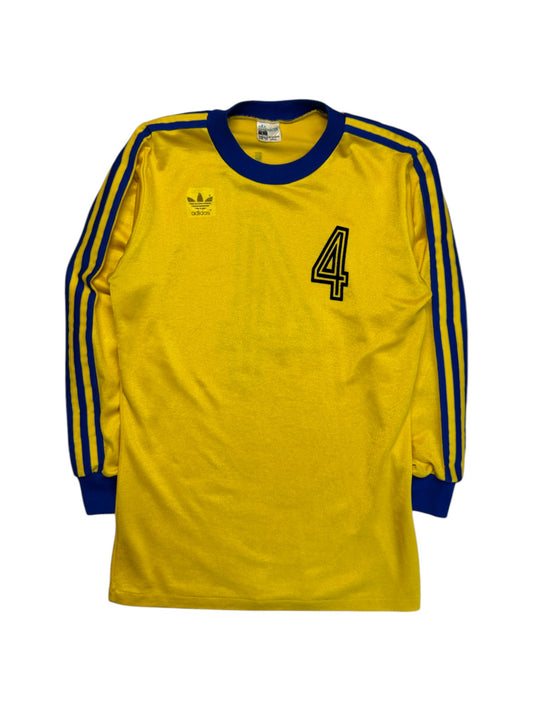 70s Adidas By Erima Trikot Langarm TuS Jork #4 Made In West Germany Gelb Blau 5/6 M