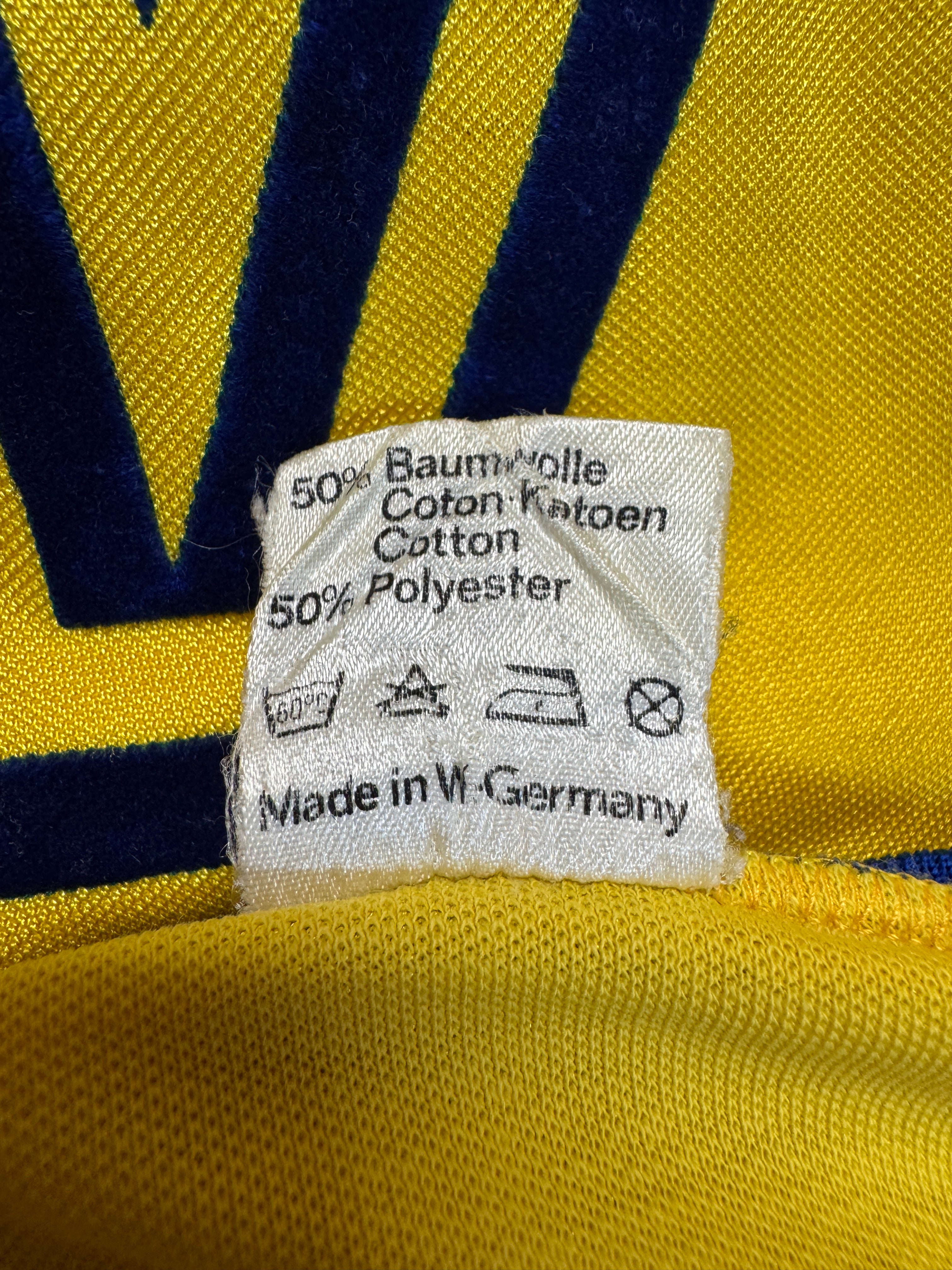 70s Adidas By Erima Trikot Langarm TuS Jork #4 Made In West Germany Gelb Blau 5/6 M