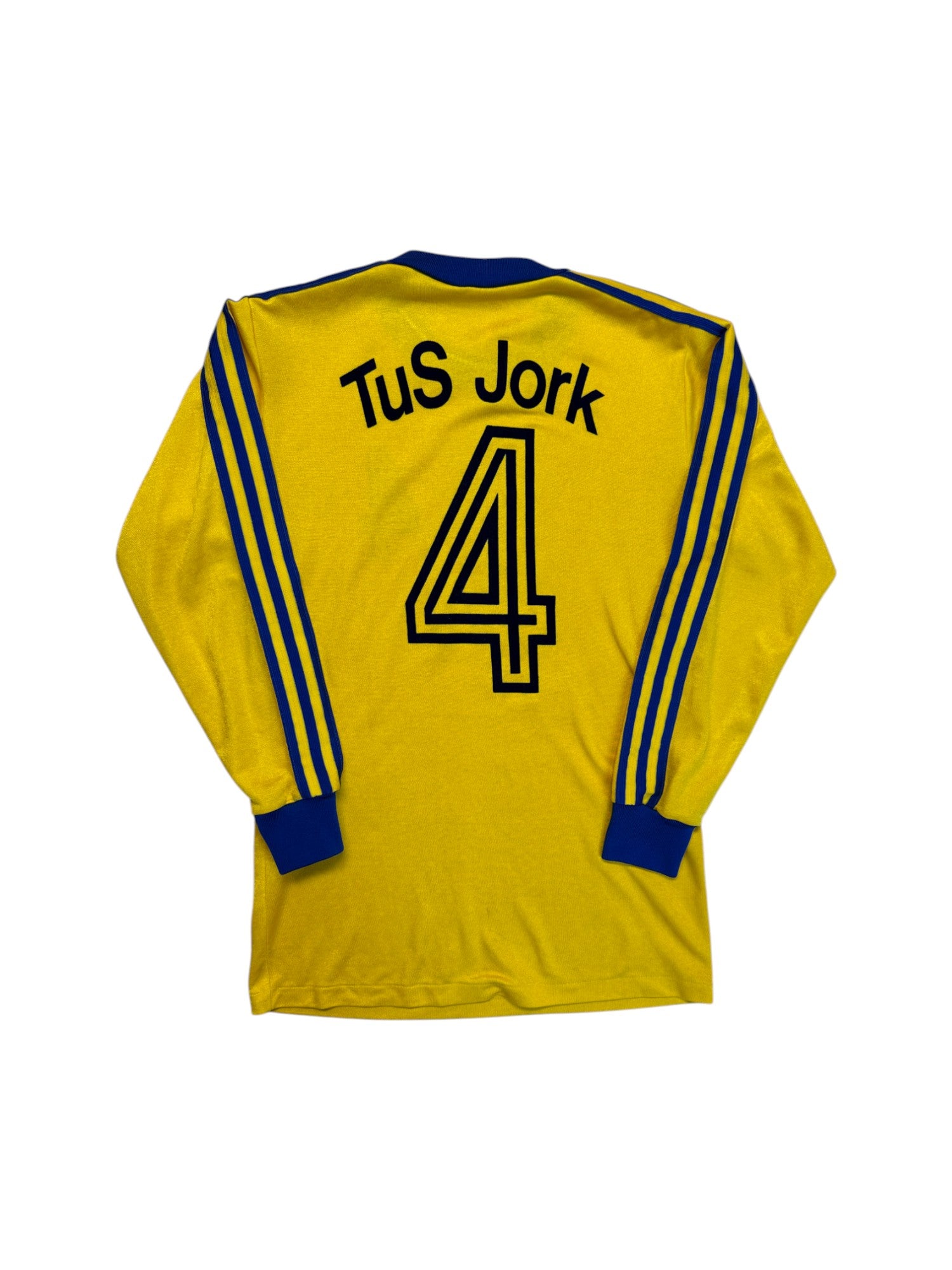 70s Adidas By Erima Trikot Langarm TuS Jork #4 Made In West Germany Gelb Blau 5/6 M