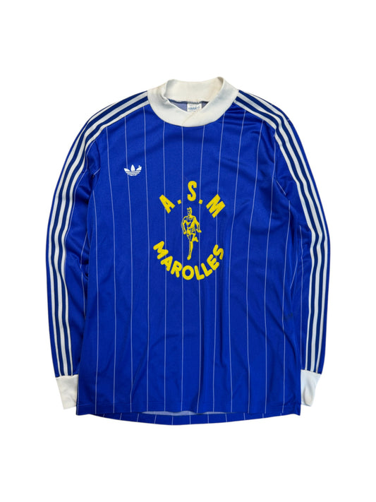 80s Adidas By Ventex Trikot Langarm "ASM Marolles" Blau M-L
