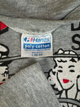 Vintage Hanes Shirt 80s "California Driving School Single Stitch Made In USA Dunkelgrau L